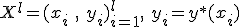 $ X^l = (x_i\ ,\ y_i)^l_{i=1},\  y_i = y^*(x_i) $