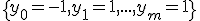 \{ y_0 = -1,y_1 = 1,...,y_m = 1\}