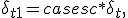 \delta_{t+1} = \begin{cases}
c^* \delta_t, \;\; \text{Dual}_t > \text{Dual}_{t-1}, \\
\max(c_* \delta_t, \; \varepsilon ), \;\; \text{Dual}_t \leq \text{Dual}_{t-1}. \end{cases}