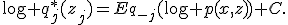 \log q_j^*(z_j)=E_{q_{-j}}(\log p(x,z))+C.