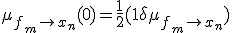 \mu_{f_m\rightarrow x_n}(0) = \frac{1}{2}(1+\delta\mu_{f_m\rightarrow x_n})