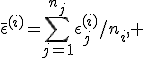 \overline{\eps}^{(i)}=\sum\limits_{j=1}^{n_j}\eps_j^{(i)}/n_i, \; 1\le i \le k,