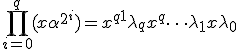 \prod_{i=0}^q(x+\alpha^{2^i}) = x^{q+1}+\lambda_qx^q+\dots+\lambda_1x + \lambda_0