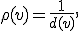 \rho(v)=\frac{1}{d(v)},