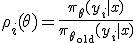 \rho_i(\theta) = \frac{\pi_\theta(y_i|x)}{\pi_{\theta_{\mathrm{old}}}(y_i|x)}