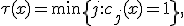 \tau(x)=\min\{j:c_j(x)=1\},