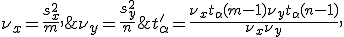  t'_{\alpha} = \frac{\nu_x t_{\alpha}(m-1) + \nu_y t_{\alpha}(n-1)}{\nu_x+\nu_y},\; \nu_x=\frac{s_x^2}m,\; \nu_y=\frac{s_y^2}n  