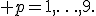 x_{p/10}, \; p=1,\ldots,9.