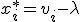 x_i^* = v_i - \lambda