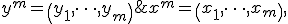 x^m=\left( x_1, \cdots ,x_m  \right), \; y^m=\left( y_1, \cdots ,y_m  \right);