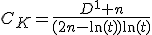 C_K=\frac{D^1 n}{(2n-\ln{(t)})\ln{(t)}}