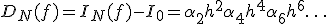 D_N(f) = I_N(f) - I_0 = \alpha _2 h^2 + \alpha _4 h^4 + \alpha _6 h^6 + \ldots