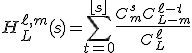 H_L^{\ell,m}(s) = \sum_{t=0}^{\lfloor s \rfloor}\frac{C_m^s C_{L-m}^{\ell-t}}{C_L^\ell}