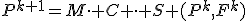 P^{k+1}=M\cdot C \cdot S (P^k,F^k)