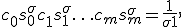 c_0 s_0^\sigma + c_1 s_1^\sigma + \ldots + c_m s_m^\sigma=\frac{1}{\sigma+1},