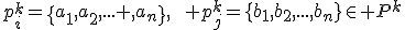 p_i^k=\{a_1,a_2,... ,a_n\},\qquad p_j^k=\{b_1,b_2,...,b_n\}\in P^k