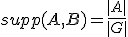 supp(A,B) = \frac{|A|}{|G|}