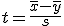 t = \frac{\bar x - \bar y}{s}