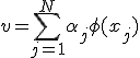 v = \sum_{j=1}^N \alpha_j \phi(x_j)