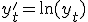 y'_t = \ln(y_t)